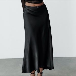 Zara maxi slip skirt black